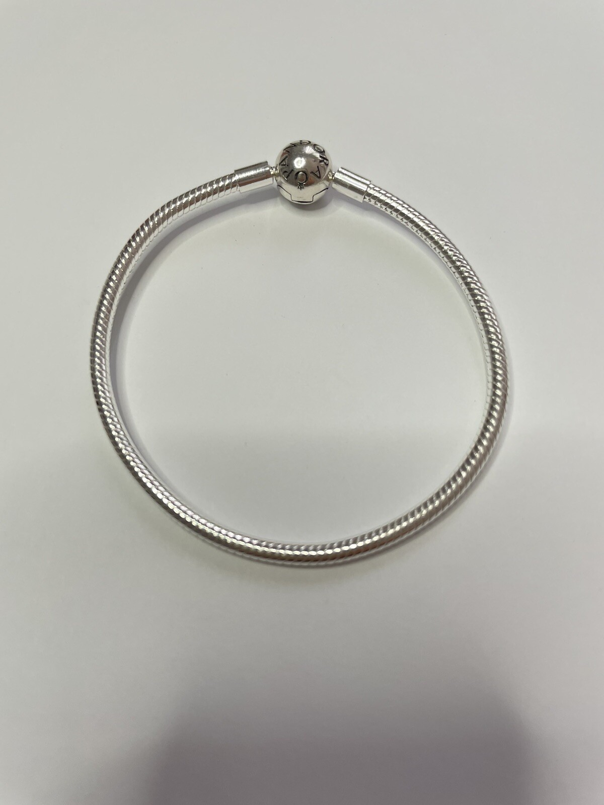 PANDORA 925 Silver Smooth Snake Chain Bracelet 17cm Charm Jewelry  