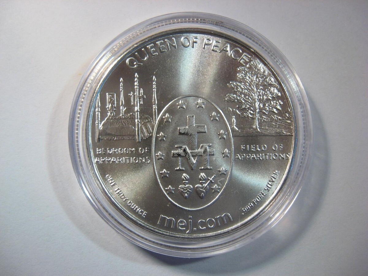 2011 SILVER MEDJUGORJE MIRACULOUS MEDAL MARY QUEEN OF PEACE SEALED