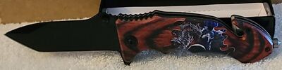 DRAGON WOLF MYTHICAL FANTASY SPRING ASSISTED KNIFE BLADE WITH BELT CLIP 