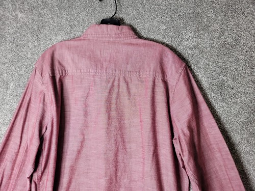 Patagonia Organic Cotton Mens L Red Button Up Shirt Long Sleeve Collar - Picture 10 of 10