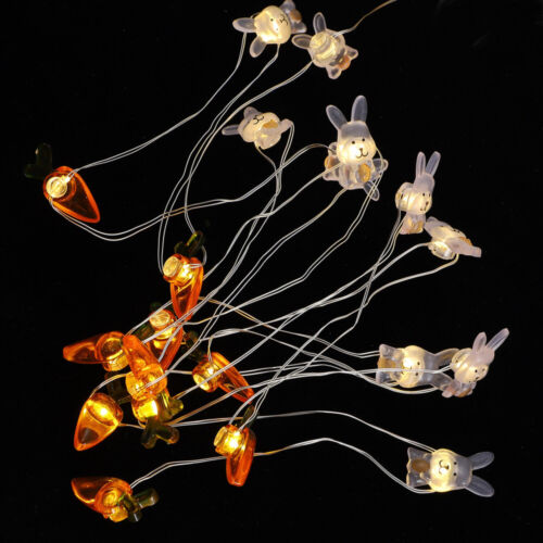  Kaninchenförmige Lampen LED Nachtlicht Frühling Fling Dekorationen Seil Geburtstagspost - Bild 1 von 12