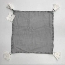 NEW Pottery Barn KIDS Tassel Decorative 16 x 16" Pillow Cover Sham~Gray~NO MONO