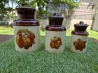 VINTAGE McCOY FRUIT CANISTER SET MILK CAN STYLE #251, 252, 253