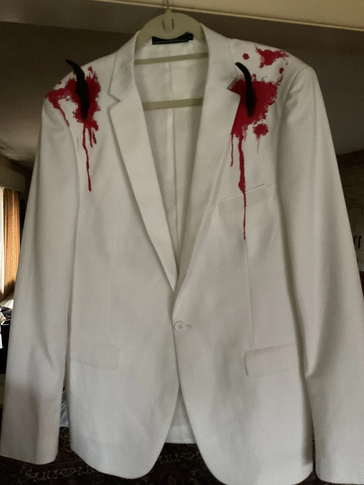 Jaqueta Cosplay Coringa Cavaleiro Negro Retorna Batarags Branca Tamanho G - Imagem 2 de 4