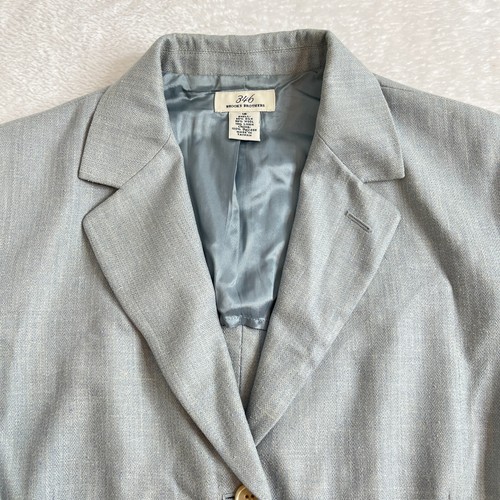 Brooks Brothers Blazer Sakko Damen 16 hellblau Seide Leinen Wolle 3 Knöpfe - Bild 4 von 17