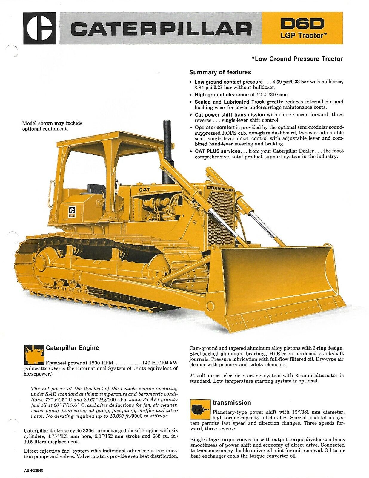 Equipment Brochure Caterpillar D6D LGP Crawler Tractor c1983 Equipment Brochure Caterpillar D6D LGP Crawler Tractor c1983