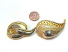 vintage Gold Tone Interlocking Teardrop Openwork Brooches 41.1g — photo 2