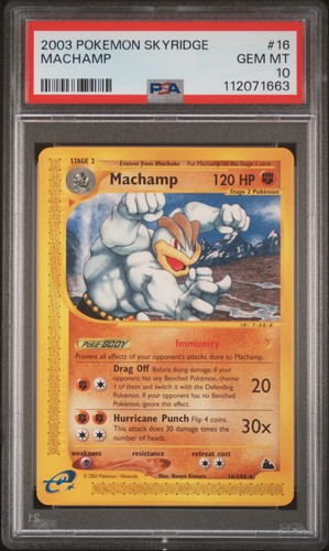 2003 POKEMON SKYRIDGE #16 MACHAMP PSA 10