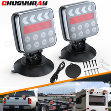 7/4 Pin Plug Wireless Magnetic LED Trailer Lights Kit Rechargeable