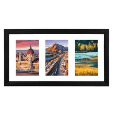 3 Aperture Photo Frame 6x4 Black with Mount Multiple Picture Frames 6x4 for