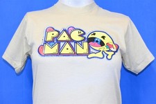 vintage 80s PAC MAN ARCADE VIDEO GAME GLITTER IRON ON t-shirt YOUTH LARGE L