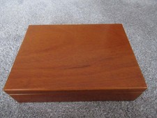 Vintage Colibri Wood Desktop Table Cigar Humidor Box 6.5"x9"
