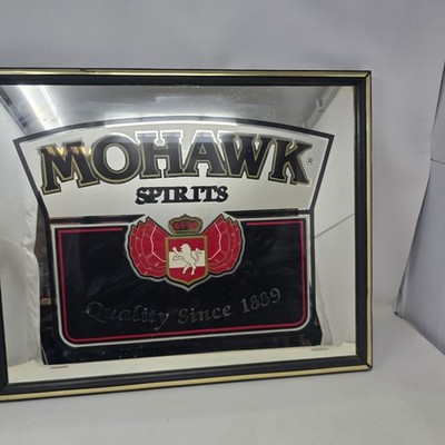 Mohawk Spirits Quality Since 1889 Framed Mirror Vintage 21x17x1