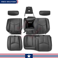 2003-2006 Fits Chevy Silverado Gmc Sierra Rear Row Leather Seat Cover Black