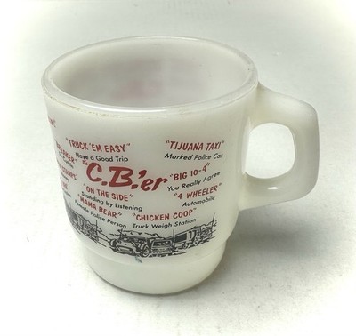 Vintage Anchor Hocking Fire King Coffee Cup Trucker CB Slang
