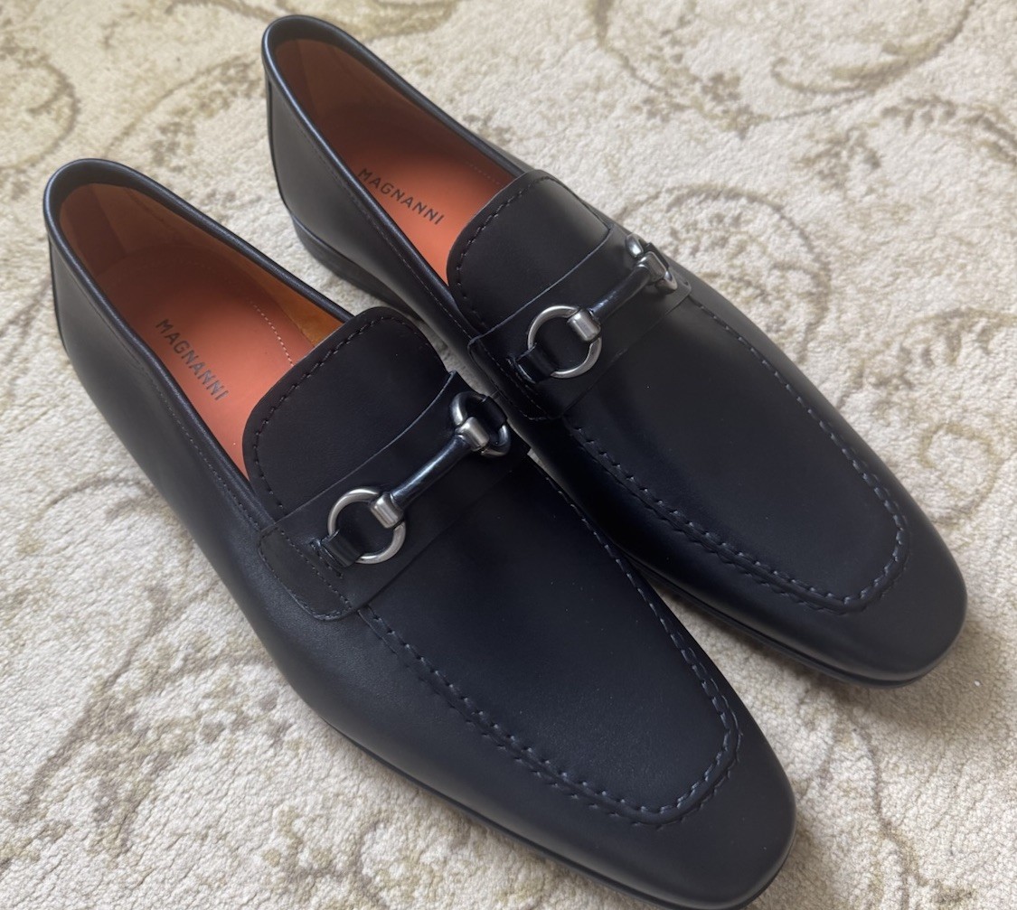 Magnanni “NAZA” Black Leather Bit Loafers Size 11.5 MSRP 