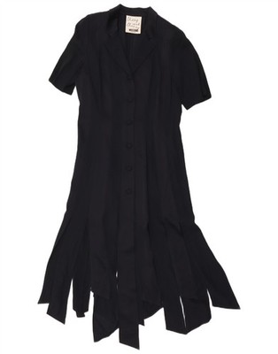 Moschino Womens Short Sleeve Shirt Dress UK 16 Large Navy Blue Classic W115