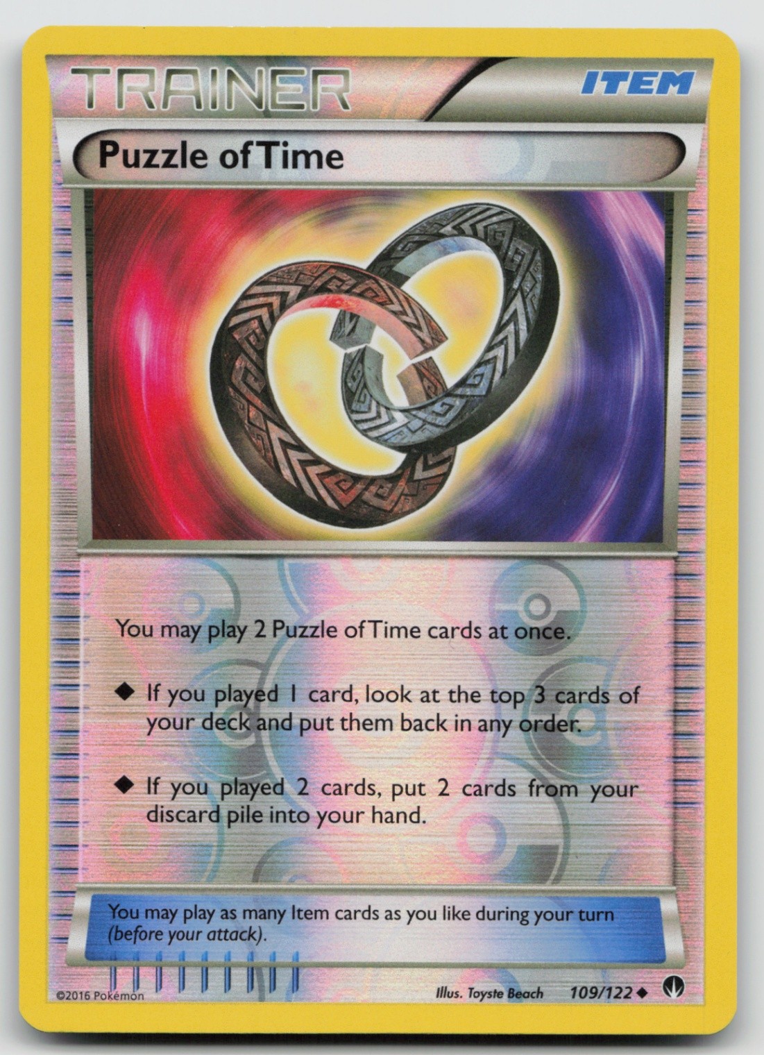 Reverse Holo Puzzle of Time 109/122 XY - BREAKpoint Uncommon Pokemon TCG Card