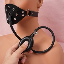 Inflatable Mouth Gag Bondage Open Mouth Harness Adjustable Oral Device Rubber US