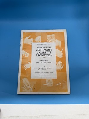 Mark Weston s Continuous Cigarette Production Magic Book 1977
