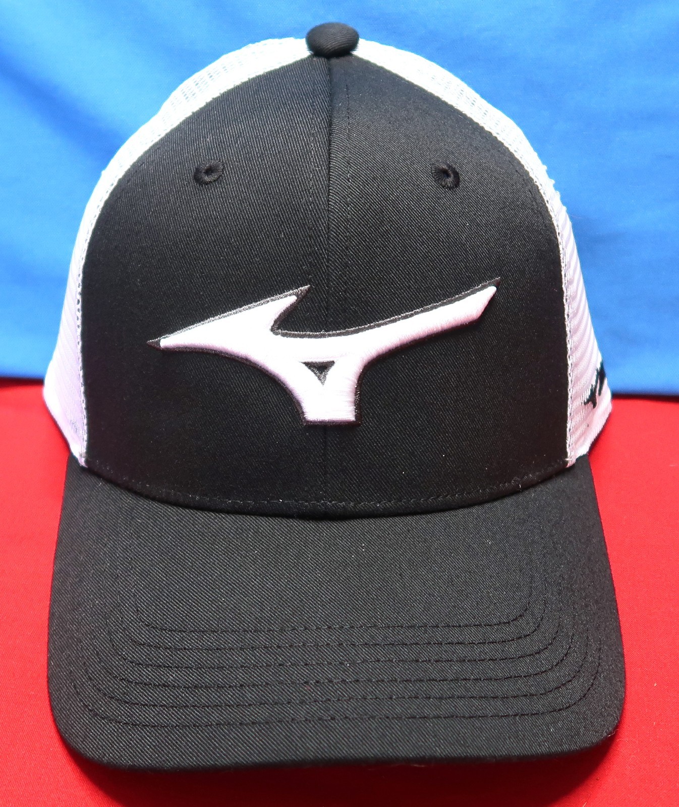 Men's Snapback Mesh Trucker Hat Cap Black White