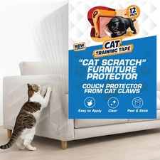 12 Pack Cat Scratch Furniture Protector Tape Sheets Double-Sided Sticky Tra...