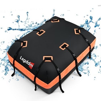 Roof Bag, Waterproof Soft Car Top Carrier Without Rack, 21 Cubic Feet Cargo C...