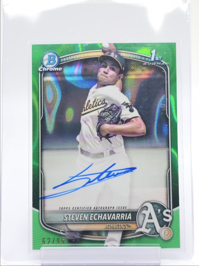 STEVEN ECHAVARRIA 2025 BOWMAN CHROME 1ST AUTOGRAPH GREEN LAVA AUTO /99 Q2754