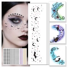 Halloween Glitter Freckle Gems, Face Tattoo for Women One Size, Multicolor