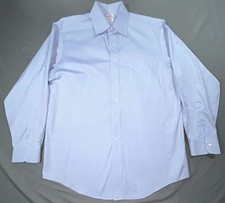 Brooks Brothers Shirt Mens 16 34/35 Blue Solid Madison Non Iron Supima Cotton