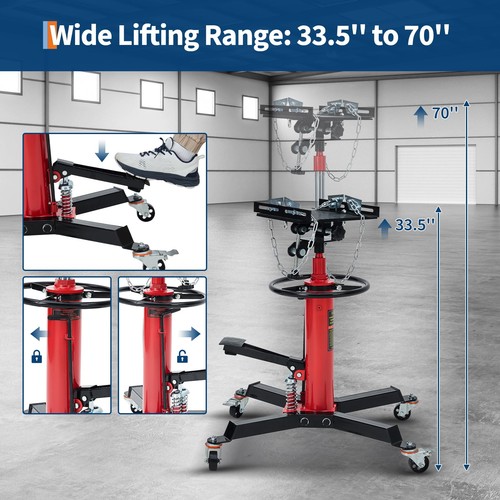 Telescoping Hydraulic Transmission Jack Dual Plunger High Lift - Picture 7 of 18