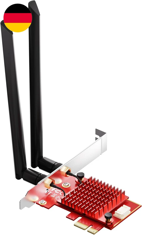 Wifi 6E Pcie-Karte Gaming, Intel Ax210-Chip, 5400Mbps Tri-Band (2.4/5/6Ghz), Blu