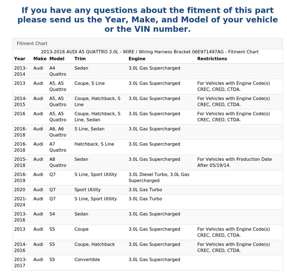AUDI A5 QUATTRO 2013-2016 3,0 L - Soporte de arnés de cableado 06E971497AG Foto 4 de 4