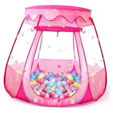Pop Up Princess Tent with Colorful Star Lights for 1 2 3 Year Old Birthday Pink