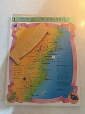 Vintage 1992 Frame-Tray Jigsaw Puzzle 13 COLONIES Map