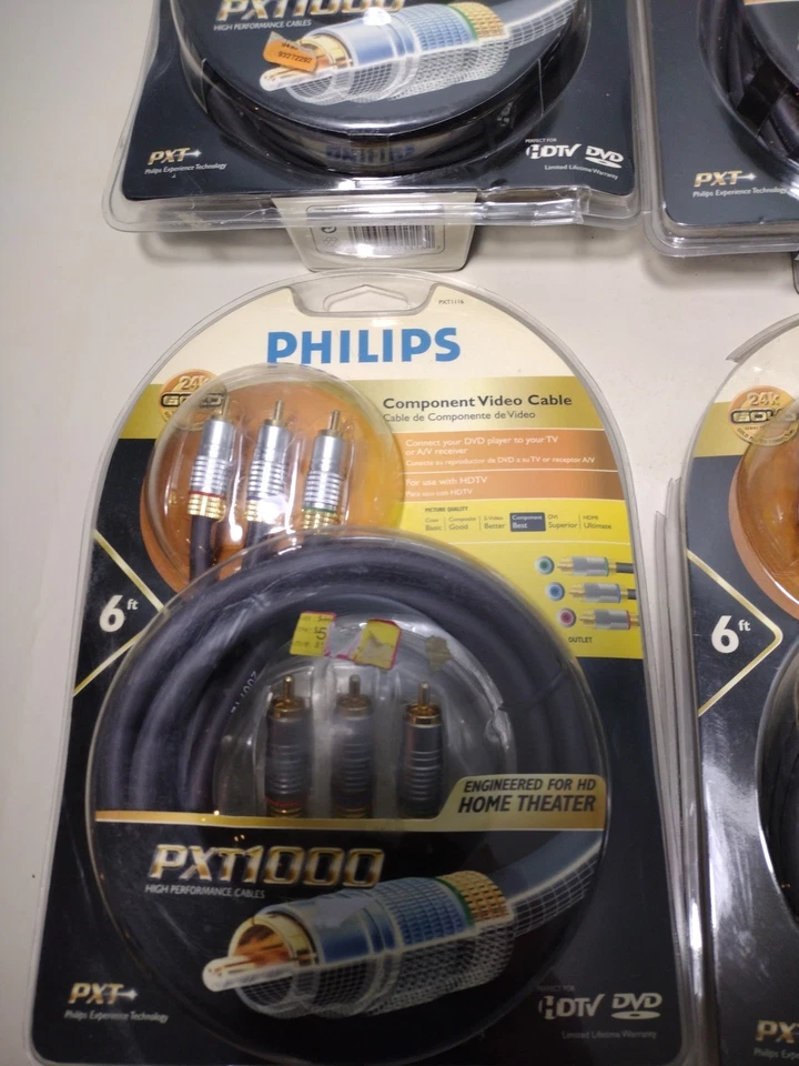 Philips PXT1110 компонентный видео кабель 6 футов лот из 4 комплектов - Изображение 2 из 4