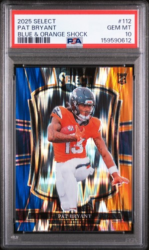 🔥 2025 Select Pat Bryant Blue Orange Shock /35 RC #112 PSA 10 POP 1 Broncos