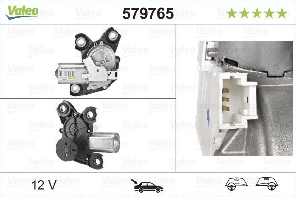 Valeo 579765 Wischermotor Hinten FüR CitroËN Opel Peugeot-image