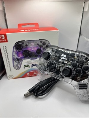 PDP Nintendo Switch Afterglow Wave Wireless Controller Transparent Clear