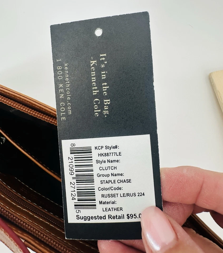 Cartera sin asas Kenneth Cole Reaction - Retazos marrón borgoña nueva con etiquetas Foto 4 de 4