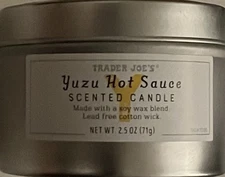 NEW TRADER JOE’S YUZU HOT SAUCE SCENTED MINI CANDLE-2.5 OZ
