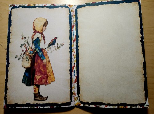 Junk Journal Blank Booklet "FOLKLORE" Lg 8.5x5.5 40pg Folk Art Artisan Handmade - Picture 13 of 19