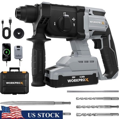 Cordless Rotary Hammer Drill 20V Lithium Battery Brushless Motor 4 Mode Kit New