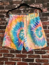 Boardies Board Shorts Swim Trunks SM Spiral Tie Dye  Pockets Surfer Beach Hippie