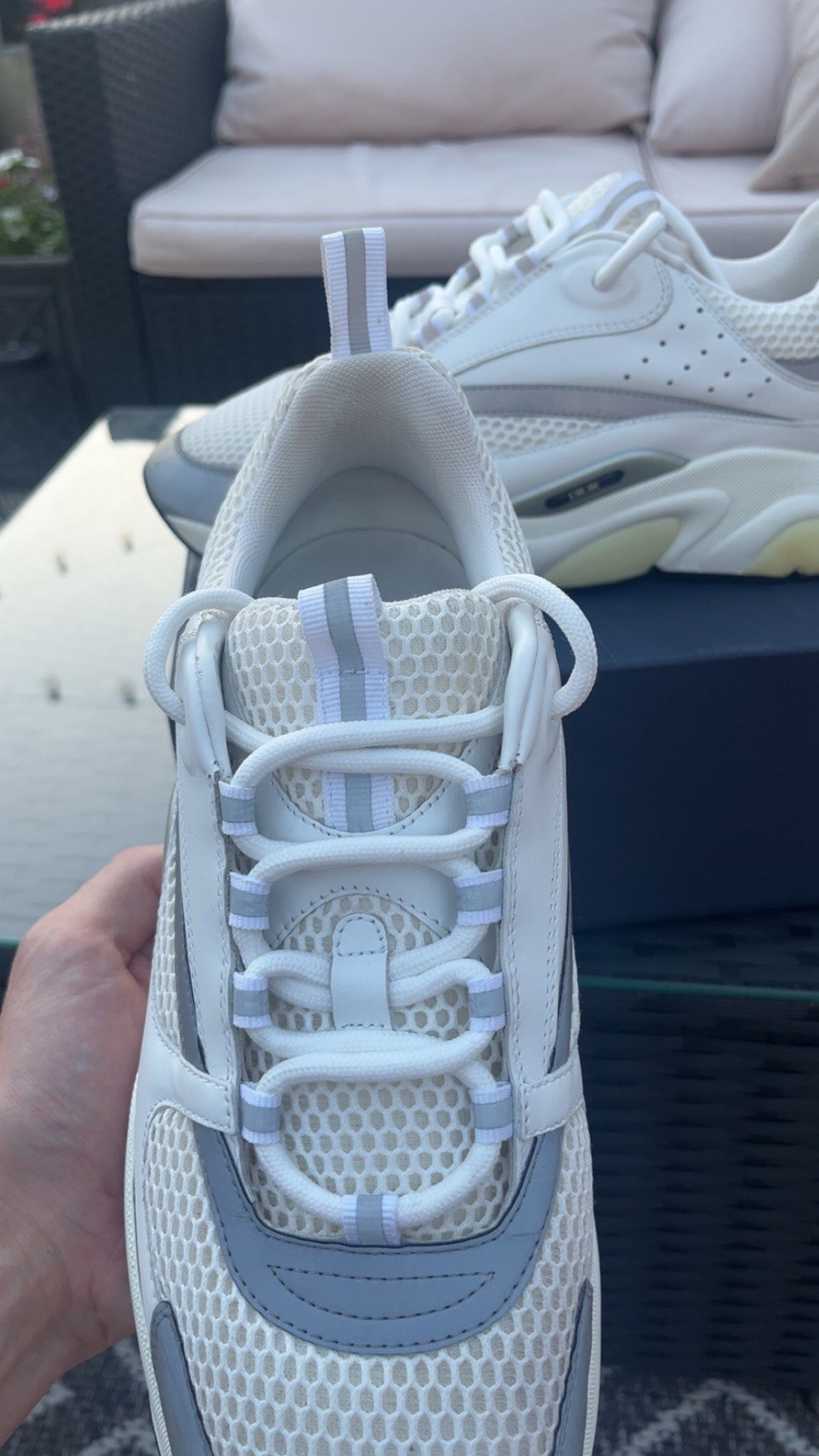 Triple White Dior Men's B22 Sneakers Size 10.5 UK image 3