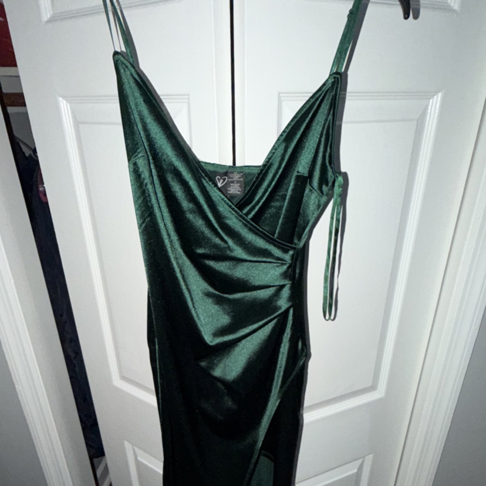 Windsor Green Satin Cowl Neck Strappy Sleeveless Maxi Slip Dress Size S