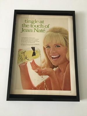 Jean Nate Badelotion - 1967 A4 gerahmt Original Werbung