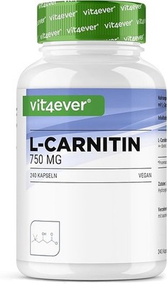 L-Carnitin 750 mg - 240 Kapseln - Vegan - Ohne Zusätze