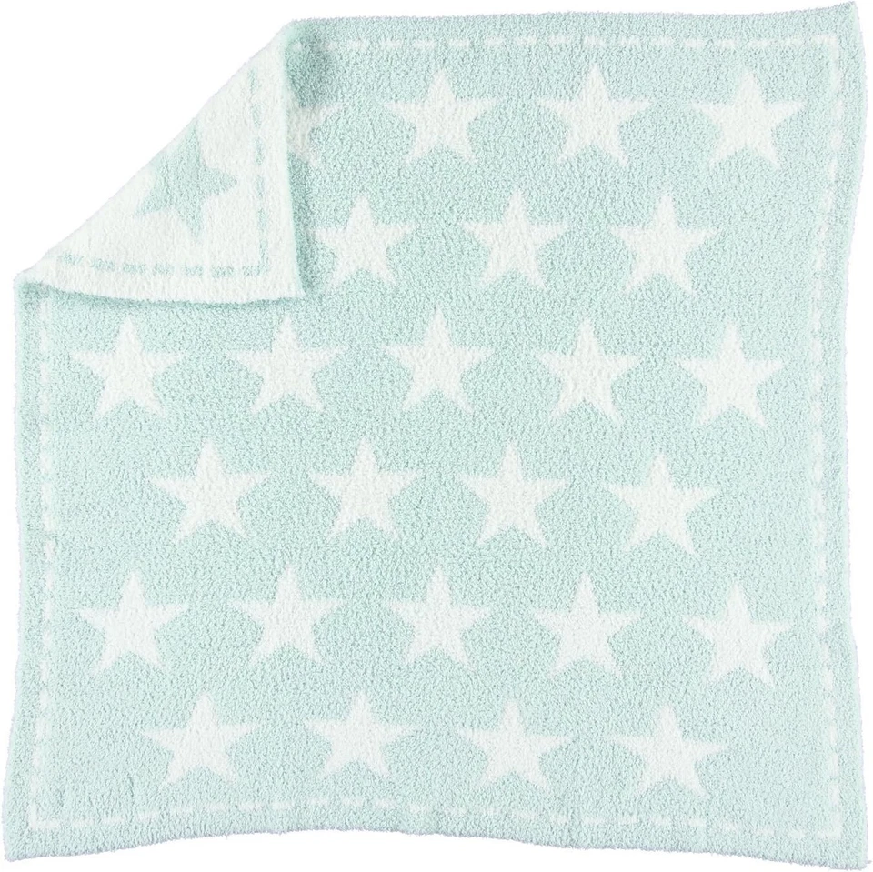 Manta de bebé Cozychic Dream Aqua tejida - patrón de estrella Foto 2 de 4