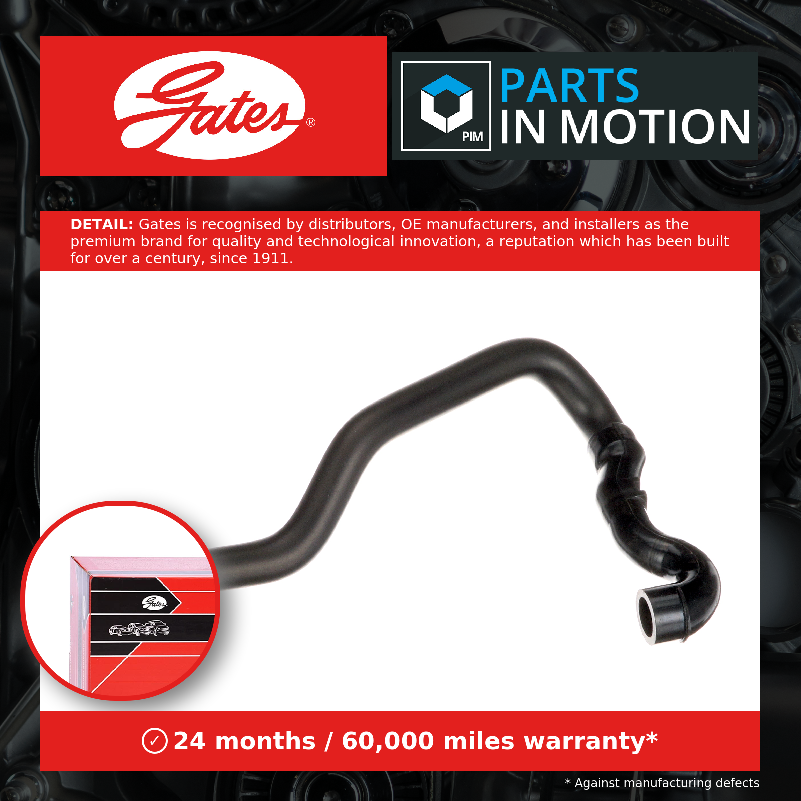 Crank Case Breather Pipe Hose fits VOLVO V40 52 2.5 12 to 14 B5254T12 Gates New - Image 15